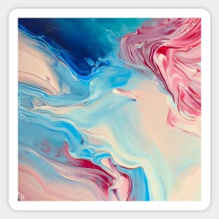 Mesmerizing acrylic abstract painting with pinks and blues Sticker